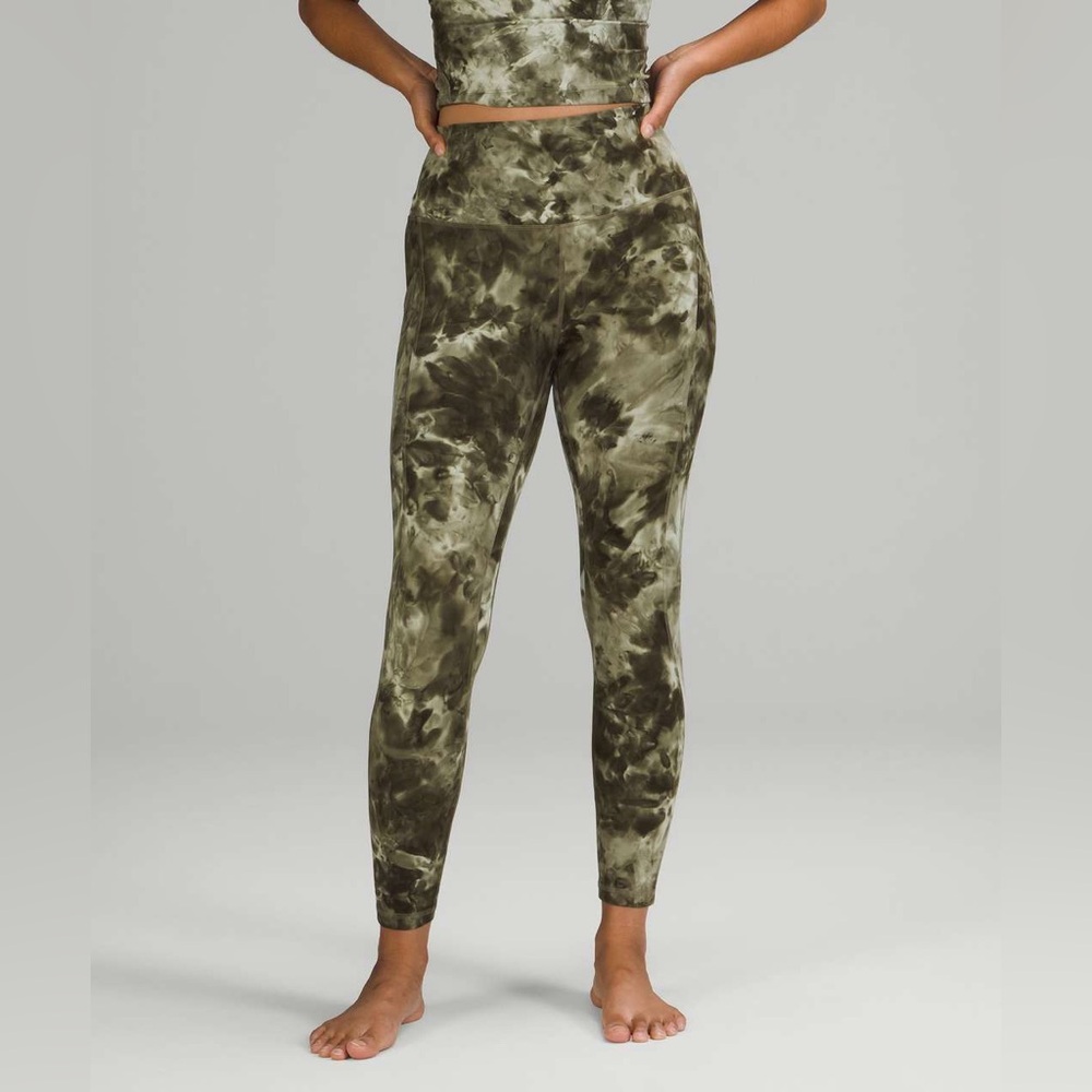 Women’s Lululemon Align HR Pant with Pockets 25” Diamond Dye Light Sage Size 2